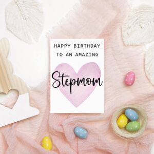 Happy Birthday To An Amazing Stepmom Card - Cute Birthday Card For Stepmom - Greeting Card - Amazing Stepmom Card - Stepmom Birthday Gift - Best Stepmom Birthday Card - Gift Idea Happy Birthday