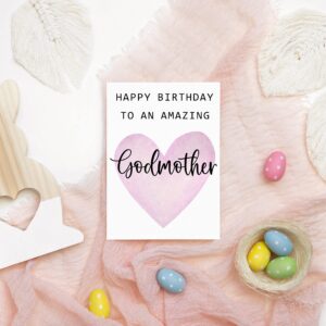 Happy Birthday To An Amazing Godmother Card - Cute Birthday Card For Godmother - Greeting Card - Amazing Godmother - Godmother Birthday Gift - Best Godmother Birthday Card - Gift Idea Happy Birthday