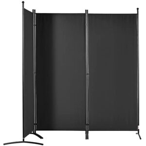 VEVOR Room Divider, 6.1 ft Room Dividers and Folding Privacy Screens (3-Panel), Fabric Partition Room Dividers for Office, Bedroom, Dining Room, Study, Freestanding, Black