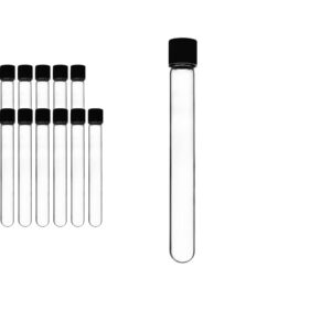 HDA Glass Test Tubes 13x100mm Soda Lime Glass, with Screw Cap, Round Bottom, 100 Pieces