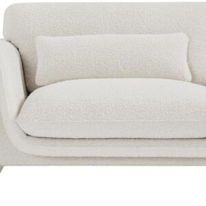 Meridian Furniture 198Cream-L Stylus Collection Modern | Contemporary Boucle Fabric Upholstered Loveseat with Rich Cream Boucle Fabric, Curved Arms, 64" W x 38" D x 31" H, Cream