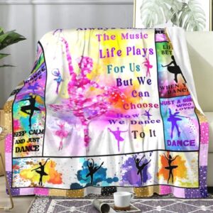 Dance Blanket Soft Cozy Bed Couch Dances Theme Throw Blankets Birthday Gifts for Teen Girls Teachers Women 50"x40"