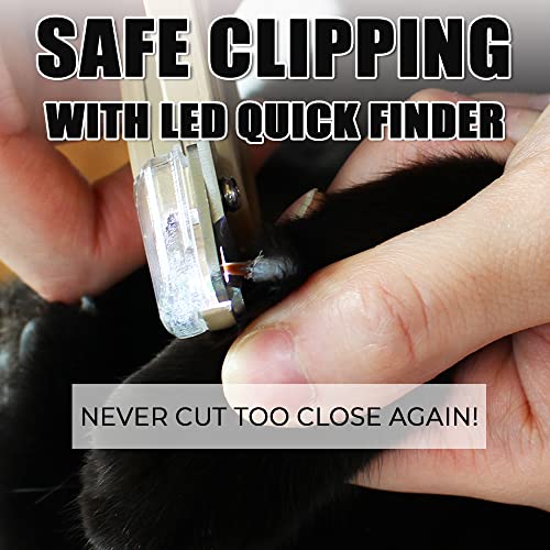 Walkinnwith LOOKUT Cat Nail Trimmers with Quick-Finder - Patent Designed Cat Claw Clippers - Cat Nail Clippers with Posco Steel Blades - Safe and Easy Cuts for Cats Claw Unas Garras de Gato