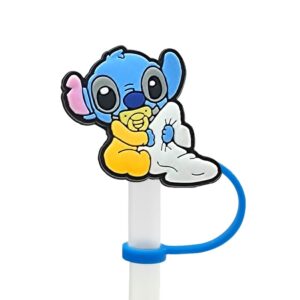 Cute Cartoon Kids Straw Tips Covers,Food Grade Reusable Silicone Straw Tip,funny Straw Covers Cap Plugs,Anti-dust Soft Straw Toppers Drinking Straw Tips Lids for 6-10 mm