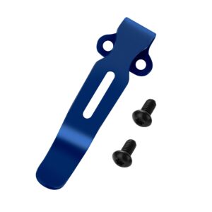 deep carry pocket clips with 2 pieces screws, stainless steel pocket knife clip replacement for benchmade bugout 535 and more, anodized finish (blue)