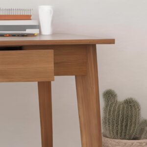 DELLMAO Writing Computer Desk Office Desk Computer Table Study Writing Desk with 2 Drawers for Home Office Modern Furniture