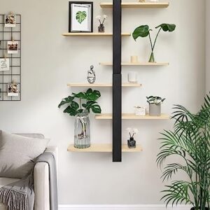 SUMGAR Floating Shelves for Wall Mounted Shelving Unit All Pine Wood 3 Tier Large Shelf for Bedroom Living Room Office Bathroom Home Decoration Storage Plant Photo Display Modern 20in