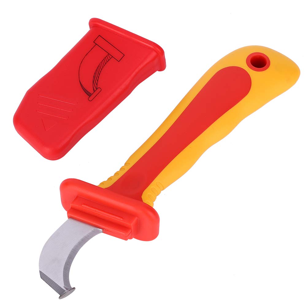 1000V Insulated Dismantling Knife Insulated Electricians Cable Stripping Knives with Non Slip Handle for Circuit Breaking Installation