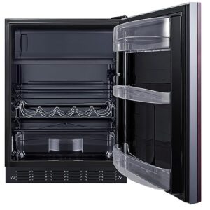 Summit CT66BK2SSIFADA 24” Wide ADA Under Counter Refrigerator-Freezer 4.9 cu.ft. with Panel-Ready Door (Panel Not Included) Automatic Defrost Operation, Black Interior (Panel Ready-ADA-RHD)