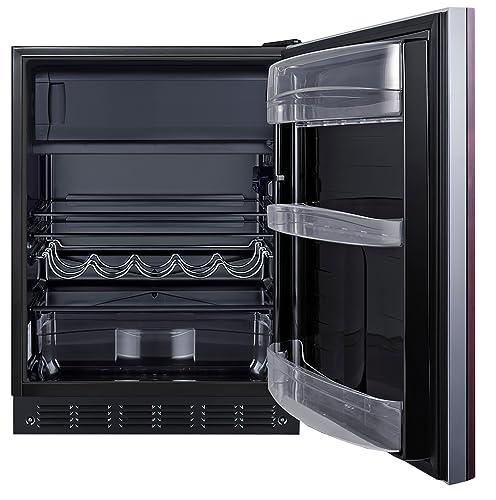 Summit CT66BK2SSIFADA 24” Wide ADA Under Counter Refrigerator-Freezer 4.9 cu.ft. with Panel-Ready Door (Panel Not Included) Automatic Defrost Operation, Black Interior (Panel Ready-ADA-RHD)