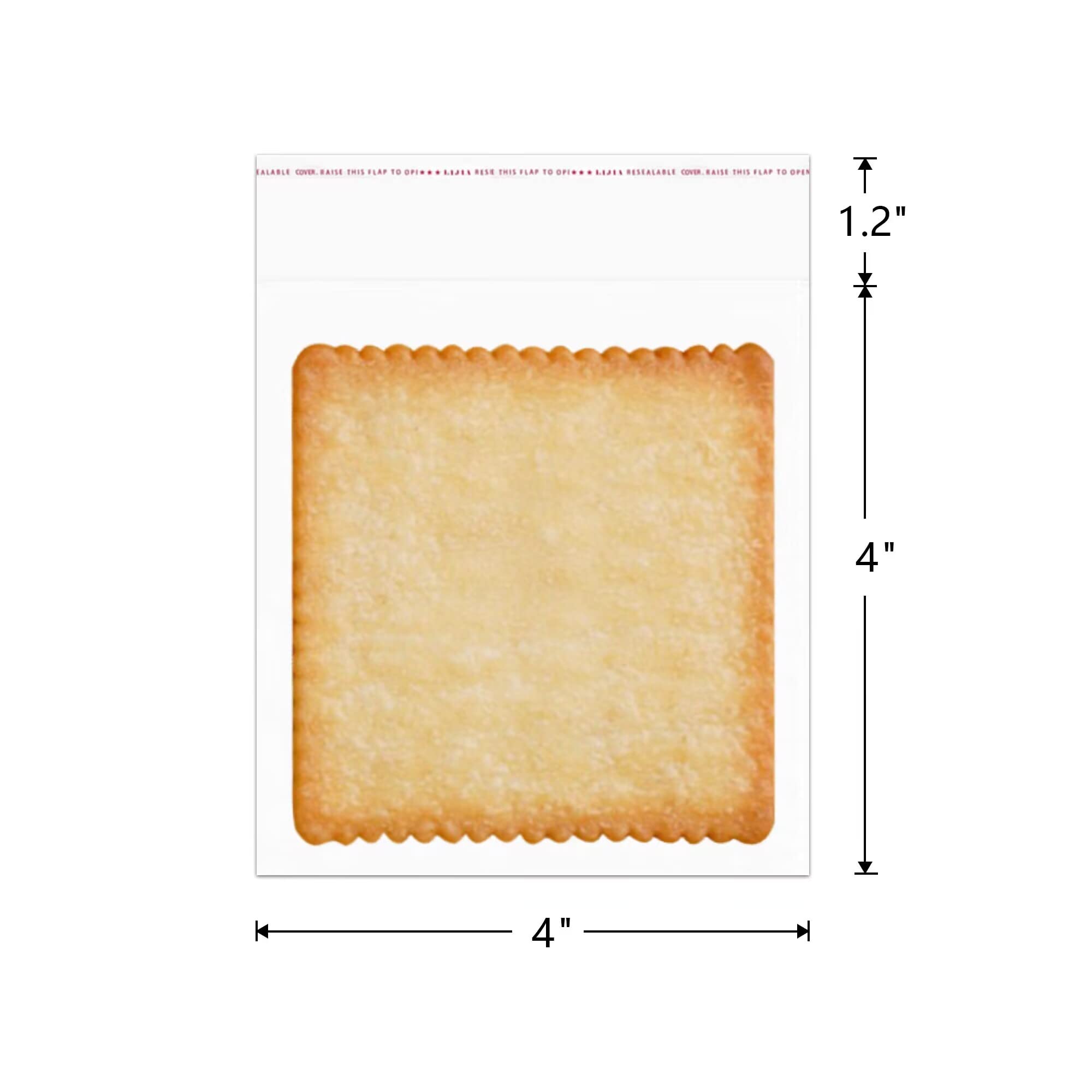 Doutop Self Seal Cellophane Bags 4x4 100pcs Self Adhesive Cello Bags 1mil Crystal Square OPP Plastic Bags for Bakery Cookie Brownie Candy Snacks Cards Crafts Nuts Soap