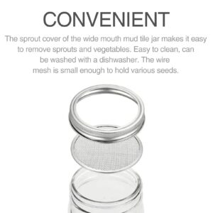 4 Pack Sprouting Lids, Mason Jar Sprouting Lids 20 Mesh 304 Stainless Steel Regular Mouth Jar Screen Sprouting Kit Lids for Growing Bean, Broccoli, Alfalfa, Salad Sprouts and More