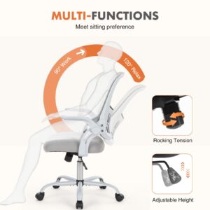 Office Chair, Desk Chair, Ergonomic Home Office Desk Chairs, Computer Chair with Comfortable Armrests, Mesh Desk Chairs with Wheels, Office Desk Chair, Mid-Back Task Chair with Lumbar Support