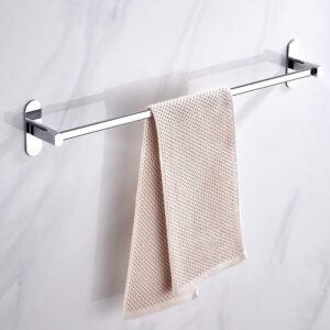 NERDOH Fast Drying Adhesion Easy to fit Bath Towel Easy tSUS304 Stainless Steel Chrome-Plated White Free Perforation Installation Kitchen Bathroom Wall Hanging Towel Rack-Length 70CM