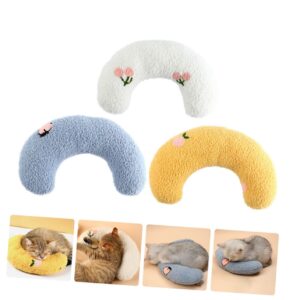 Mipcase 3pcs Dog Cat Pillow Blue Throw Pillows for Bed Plushy Pets Yellow Pillow Comfy Pillow Recovery Cone for Dogs Soft Cone for Dogs Household Cat Sleeping Cushion Pet Cat