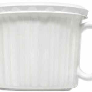 CorningWare 2-Pack 20oz Ceramic Meal Mugs with BPA-Free Vented Lids, French White