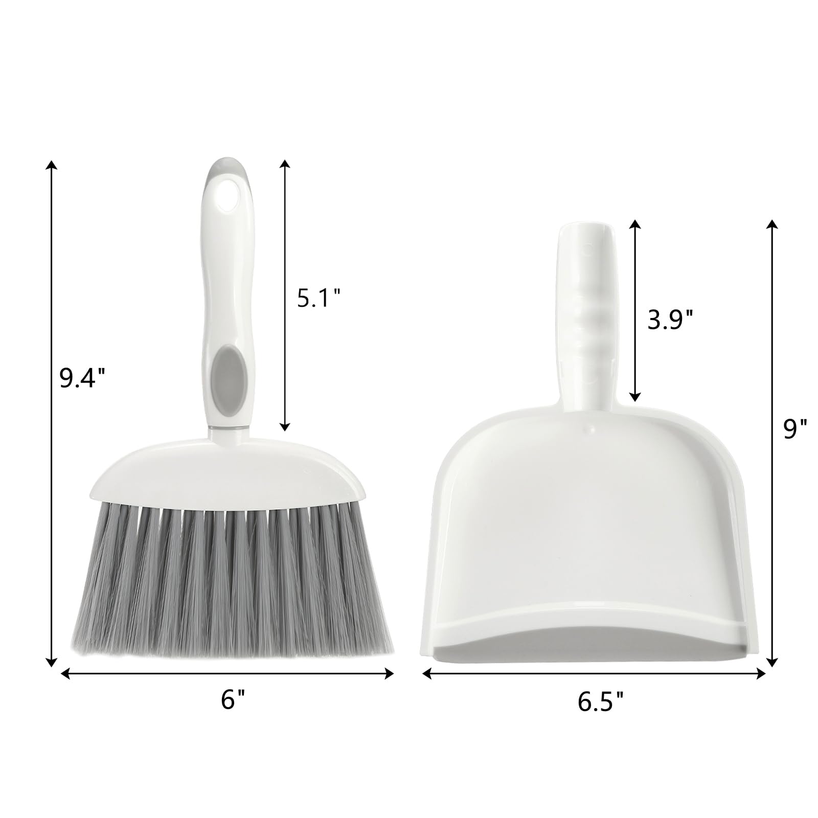 Frcctre 3 Pack Small Broom and Dustpan Set, Mini Dustpan and Brush Set Hand Broom and Dustpan Set, Whisk Broom and Dust Pans with Rubber Edge for Home, Desktop, Sofa, Kitchen, Keyboard