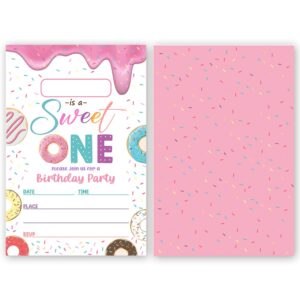 FujLoy Donut Sweet One Birthday Party Invitation,Sweet One Birthday Party Decorations, Donut Themed Birthday Party Supplies.（045）