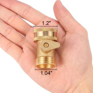 High Pressure Hose Nozzle with Hose Shutoff Valve, Brass Heavy Duty Spray Nozzles for Garden Hose, Water Hose Nozzle, 3/4" GHT Jet Nozzle for Hose Outdoor/Outside-2 Set