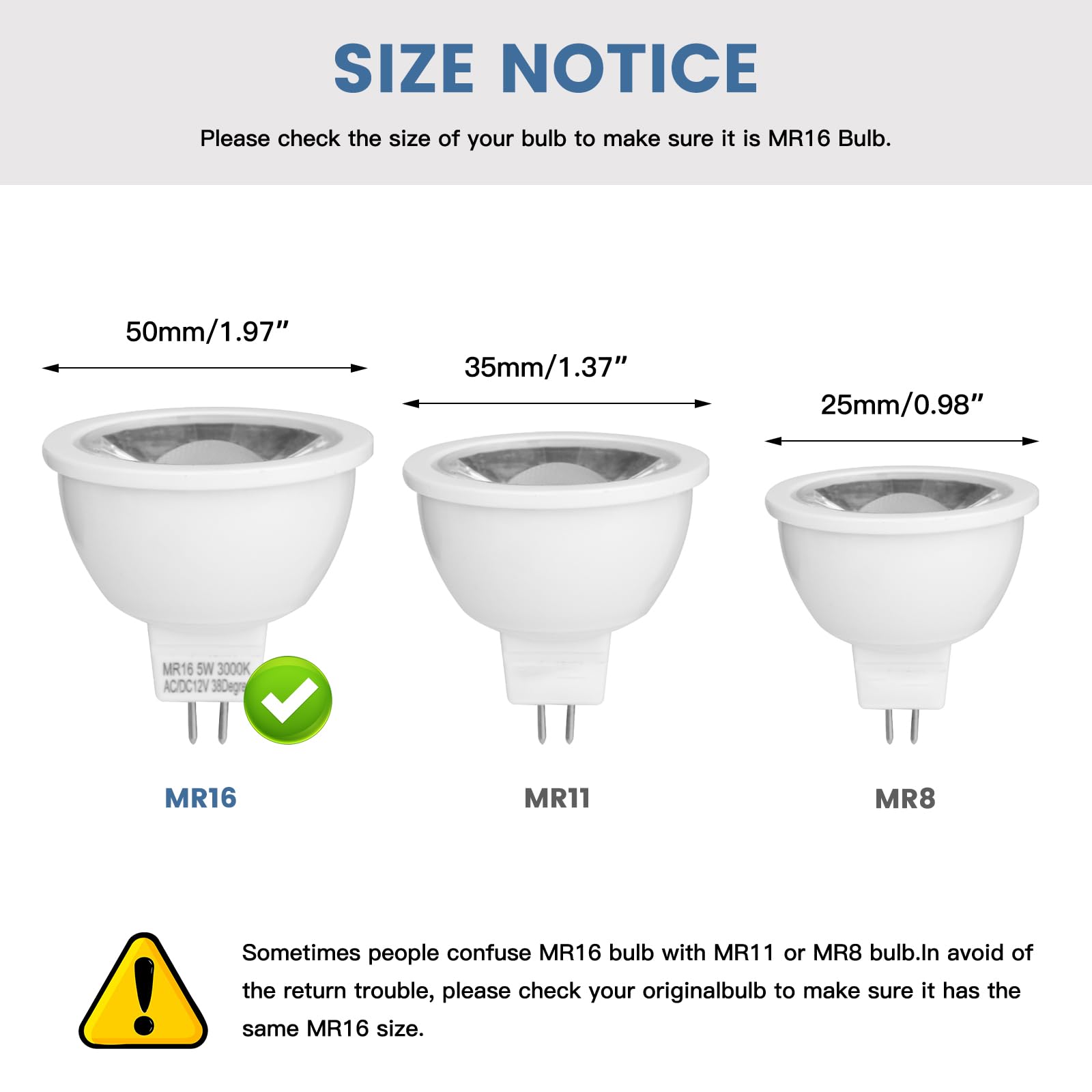 Gardencoin 5W GU5.3 MR16 LED Bulbs, 2700K Soft White, Dimmable, IP65 Waterproof Low Voltage 9-17V AC/DC Bi-Pin Base, 38° Beam Angle for Landscape, Recessed, Track Lighting, 6 Pack