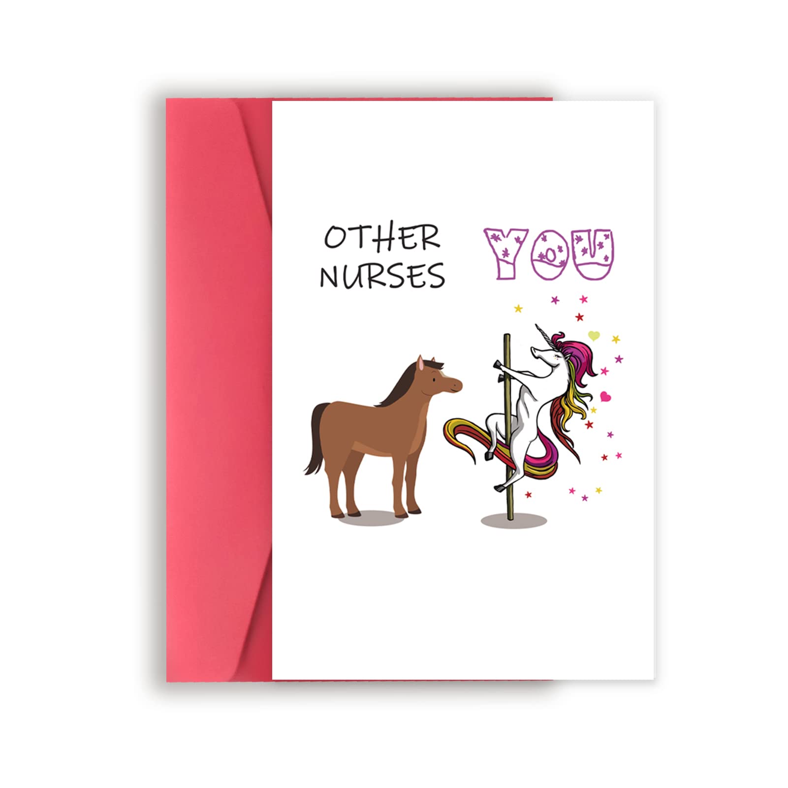 Cute Thank You Card for Nurses for Women, Funny Nursing School Graduate Card, Medical Staff Appreciate Greeting Card, Happy Nurse Birthday Graduation Leaving Retirement Card Gifts With Envelope