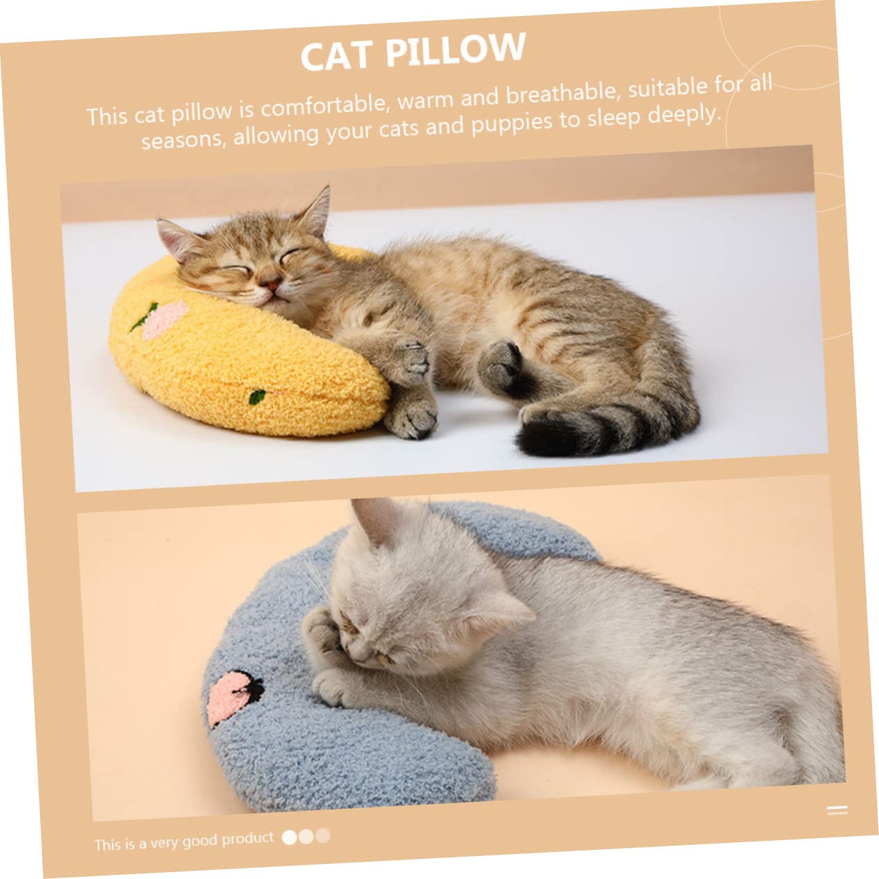 Mipcase 3pcs Dog Cat Pillow Blue Throw Pillows for Bed Plushy Pets Yellow Pillow Comfy Pillow Recovery Cone for Dogs Soft Cone for Dogs Household Cat Sleeping Cushion Pet Cat