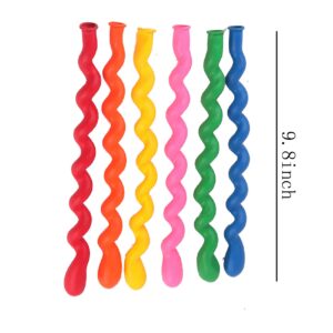 100 Pcs Latex Spiral Balloons for Assorted Boys Girls Birthday Party Balloons