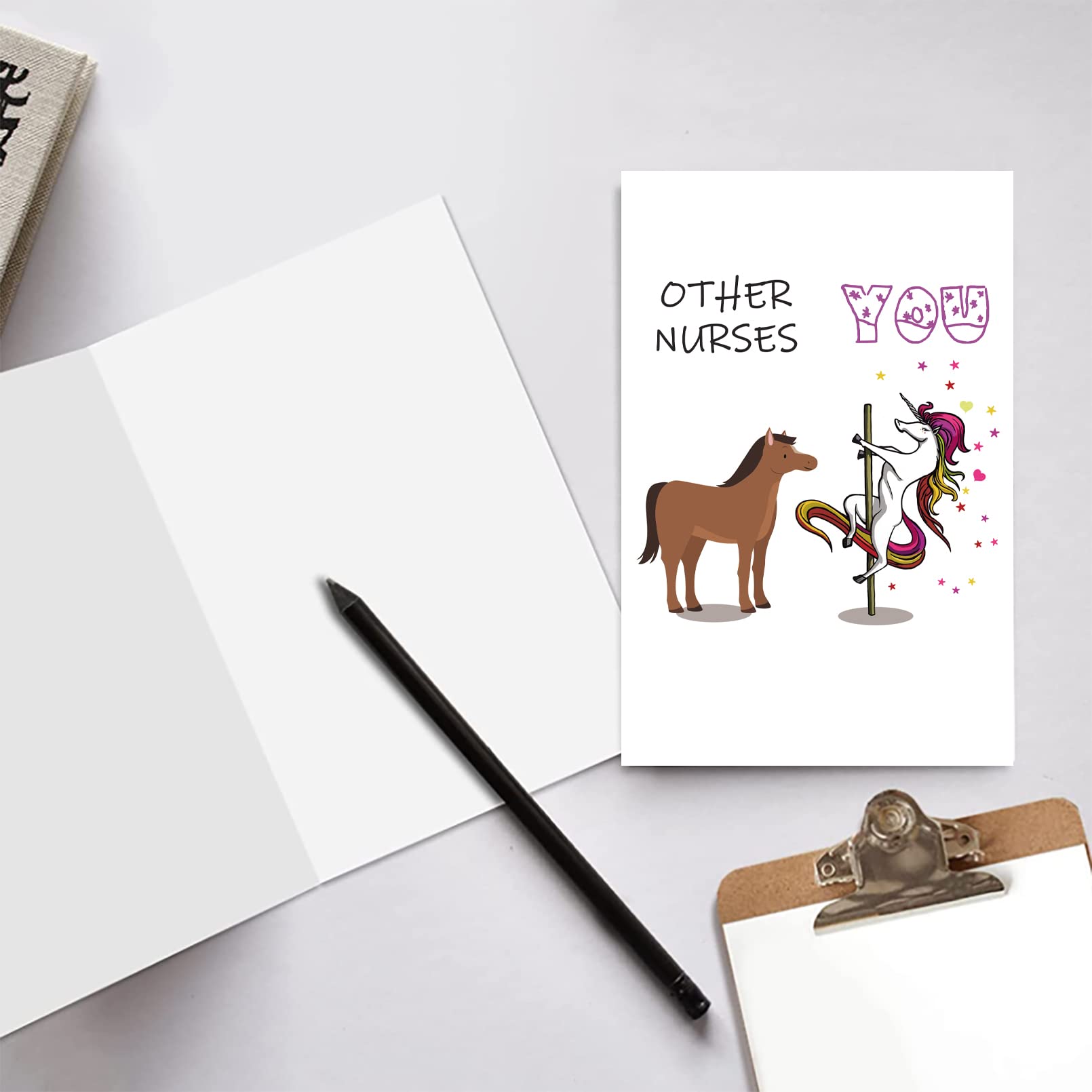 Cute Thank You Card for Nurses for Women, Funny Nursing School Graduate Card, Medical Staff Appreciate Greeting Card, Happy Nurse Birthday Graduation Leaving Retirement Card Gifts With Envelope