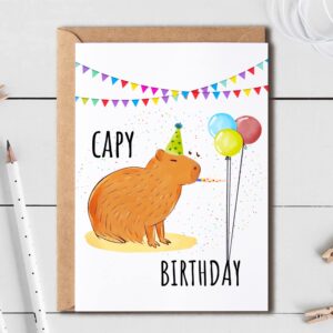 EruditeGifts Greeting Card - Funny Capy Birthday Card - Capybara Themed Card for Friends