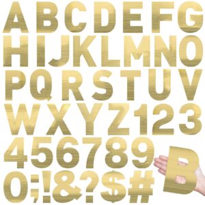 seajan 184 pcs large letter stickers 6 inch vinyl alphabet letter number stickers self adhesive big font letters number stickers for classroom window door home decor mailbox presentation (gold)