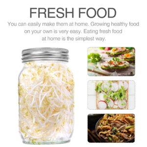 4 Pack Sprouting Lids, Mason Jar Sprouting Lids 20 Mesh 304 Stainless Steel Regular Mouth Jar Screen Sprouting Kit Lids for Growing Bean, Broccoli, Alfalfa, Salad Sprouts and More