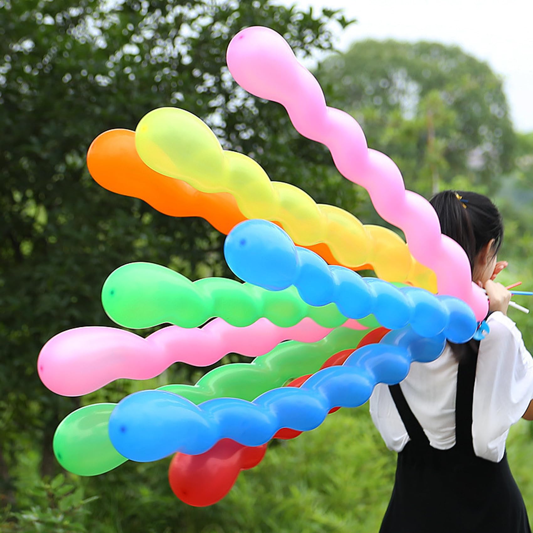 100 Pcs Latex Spiral Balloons for Assorted Boys Girls Birthday Party Balloons