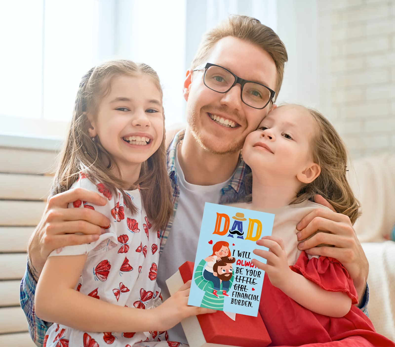 D24TIME Funny Fathers Day Card for Dad from Daughter-I Will Alwanys Be Your Financial Burden Happy Fathers Day Gift Card Humorous Fathers Day Greeting Cards with Envelope Dad Birthday Card from