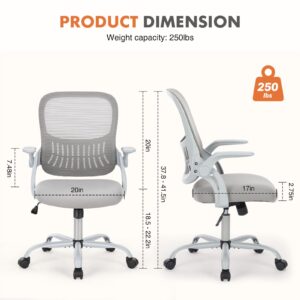 Office Chair, Desk Chair, Ergonomic Home Office Desk Chairs, Computer Chair with Comfortable Armrests, Mesh Desk Chairs with Wheels, Office Desk Chair, Mid-Back Task Chair with Lumbar Support