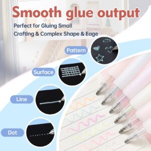 VAMOSEEHI Fine Tip Glue Pen, Quick Dry Roller Glue Pens, Apply Glue Like Writing, Easy Control Precision Glue Pens for Scrapbooking, Card Making, Crafting, Foil Calligraphy, Craft Glue Supplies