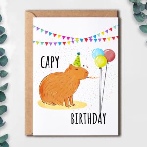 EruditeGifts Greeting Card - Funny Capy Birthday Card - Capybara Themed Card for Friends