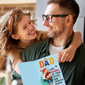 D24TIME Funny Fathers Day Card for Dad from Daughter-I Will Alwanys Be Your Financial Burden Happy Fathers Day Gift Card Humorous Fathers Day Greeting Cards with Envelope Dad Birthday Card from