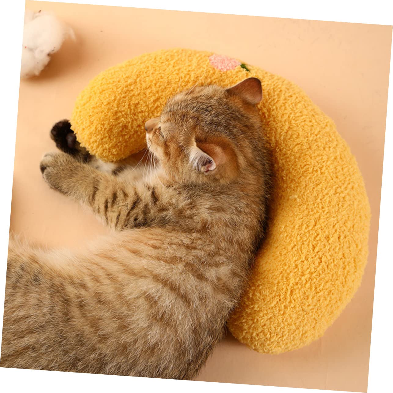 Mipcase 3pcs Dog Cat Pillow Blue Throw Pillows for Bed Plushy Pets Yellow Pillow Comfy Pillow Recovery Cone for Dogs Soft Cone for Dogs Household Cat Sleeping Cushion Pet Cat