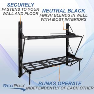 RecPro Double Folding RV Bunk Bed with Safety Rail (with Bunk Mattress)