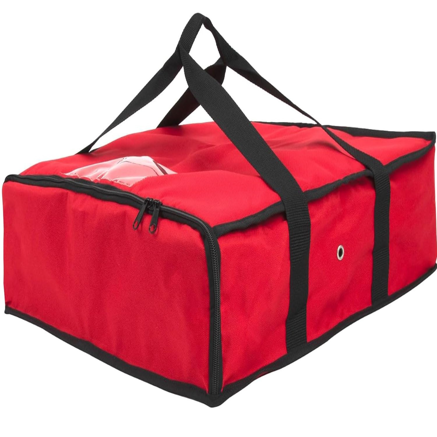 Summit Ridge Insulated Food Delivery Bag | 20x20 Pizza Bags for Delivery, Zippered with Ventilation and Receipt Pocket for DoorDash, Uber Eats, Instacart Delivery (Red)