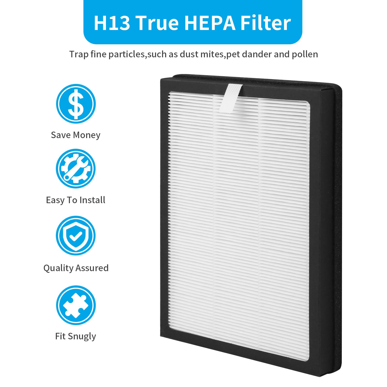 Breabetter 2-Pack CAP-500 True HEPA Replacement Filter Compatible with Cuisinart CAP-500FPK Purifier, 3-in-1 Filtration