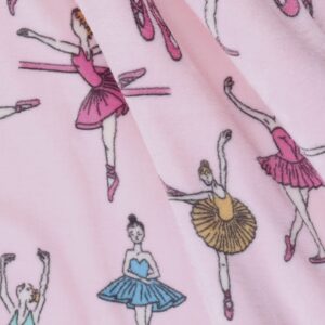 Mook Fabrics Fleece Flannel 1930 Ballerina, Pink Cut by The Yard