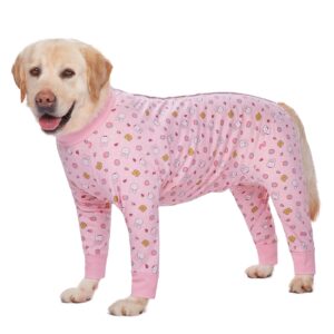 recovery suit for large medium dogs after surgery, soft breathable anti licking dog onesie e-collar & cone alternative, pet bodysuit for preventing hair loss full cover wound(5xl, pink bunny)