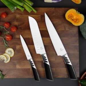 CHUSHIJI Chef Knife Ultra Sharp High Carbon Stainless Steel Chef knife set 3 piece knife set 8 inch Chefs knife, 5 inch Paring Knife kitchen knife set kitchen knife