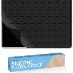 Meliusly® Silicone Stove Cover (20x28) Premium Silicone Stove Top Protector, Silicone Electric Stove Top Covers, Silicone Mat for Glass Stove Top, Silicon Stove Cover Cooktop Range Mat (Solid Black)