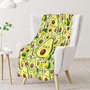 Avocado Throw Blanket - Soft, Fuzzy & Warm - 40x50 Inches Small Blanket for Couch, Sofa - Green Cute Throw Gift for Girls, Boys