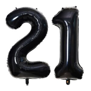 lovoir 40 inch black 12 number balloon 21 large size jumbo digit mylar foil helium black balloons for 12th 21st birthday party celebration decorations graduations anniversary supplies