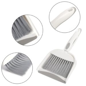 Frcctre 3 Pack Small Broom and Dustpan Set, Mini Dustpan and Brush Set Hand Broom and Dustpan Set, Whisk Broom and Dust Pans with Rubber Edge for Home, Desktop, Sofa, Kitchen, Keyboard