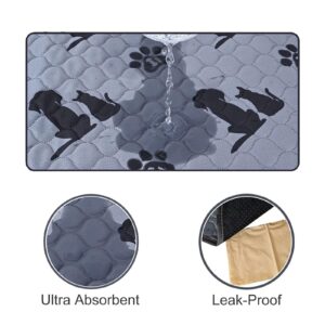 SOYATER 2PCS Washable Reusable Puppy Pee Pads - Dog Potty Potty Training Pads Waterproof, Absorption Housebreaking Mat, Pee Pads for Dogs Small BL010 (Grey-1, 28 X 40 in)