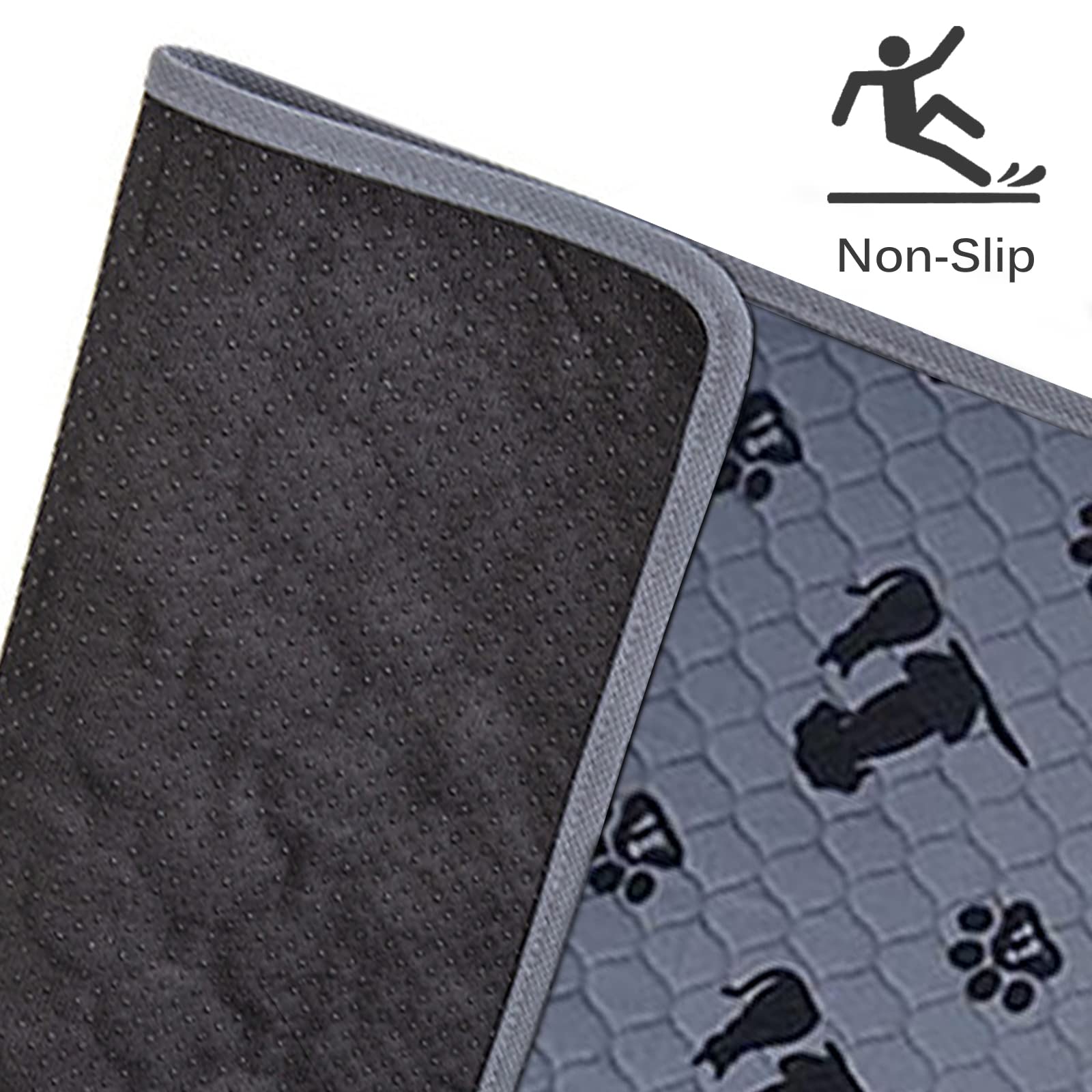 SOYATER 2PCS Washable Reusable Puppy Pee Pads - Dog Potty Potty Training Pads Waterproof, Absorption Housebreaking Mat, Pee Pads for Dogs Small BL010 (Grey-1, 28 X 40 in)